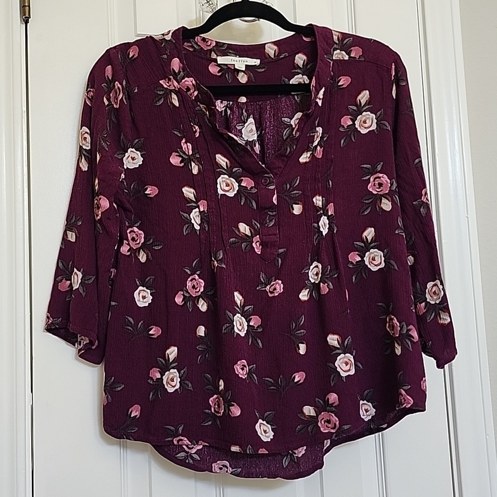 FUN 2 FUN Purple Floral Blouse